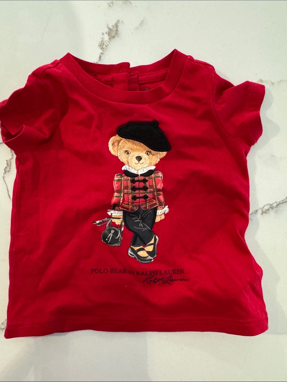 Ralph Lauren Red Bear Patch Short Sleeve Tee